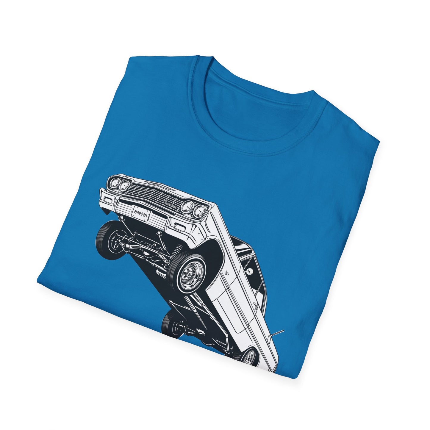 1964 Chevy Impala Hydraulics Lowrider Ink Drawing T-Shirt - Old School Hip Hop Cholo Art Tee Design - Chicano Car Club Graphic Tee
