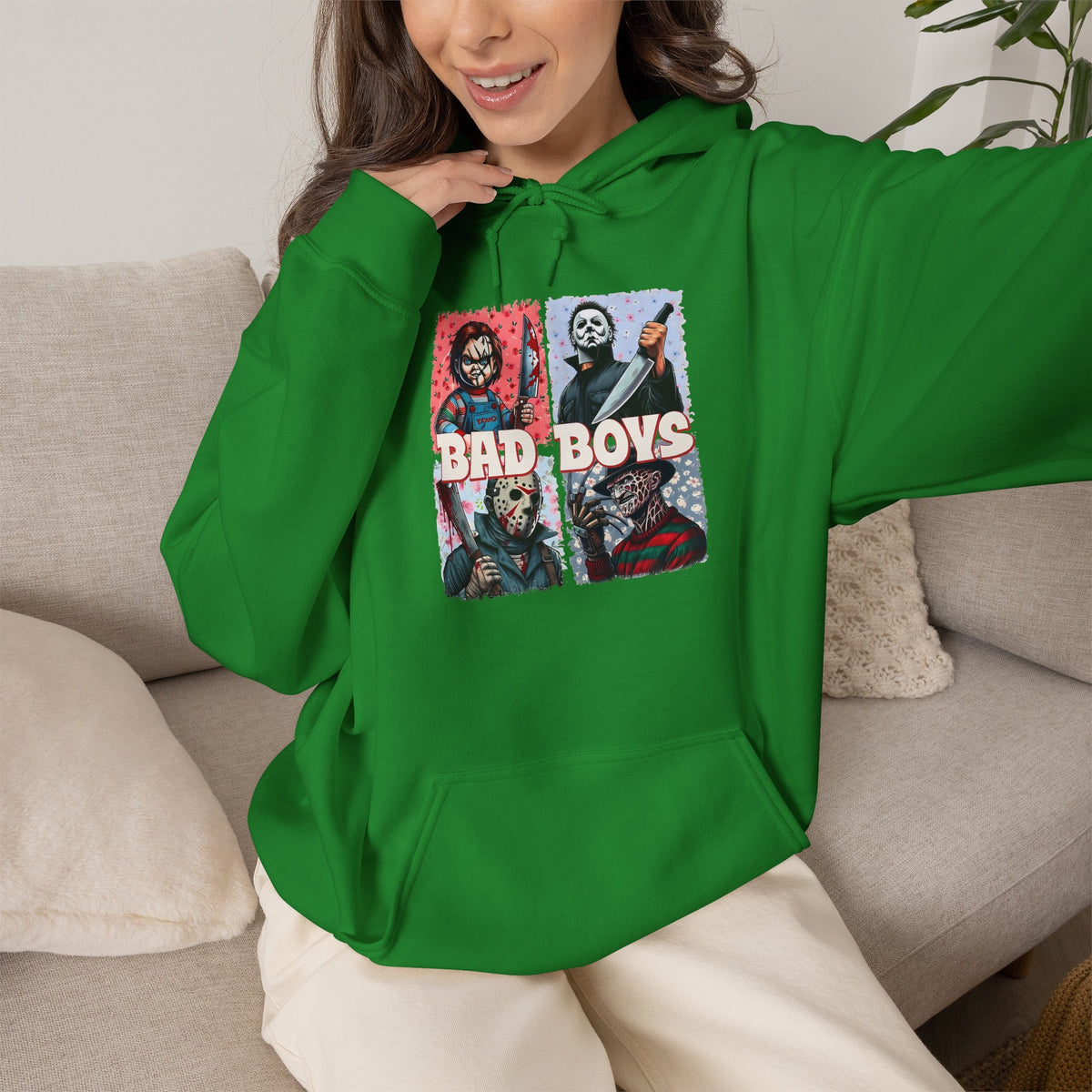 Horror Movie Villains Halloween Bad Boys Unisex Hoodie, Scary Movie Pullover, Horror Movie Sweatshirt, Halloween Costume Hoodie