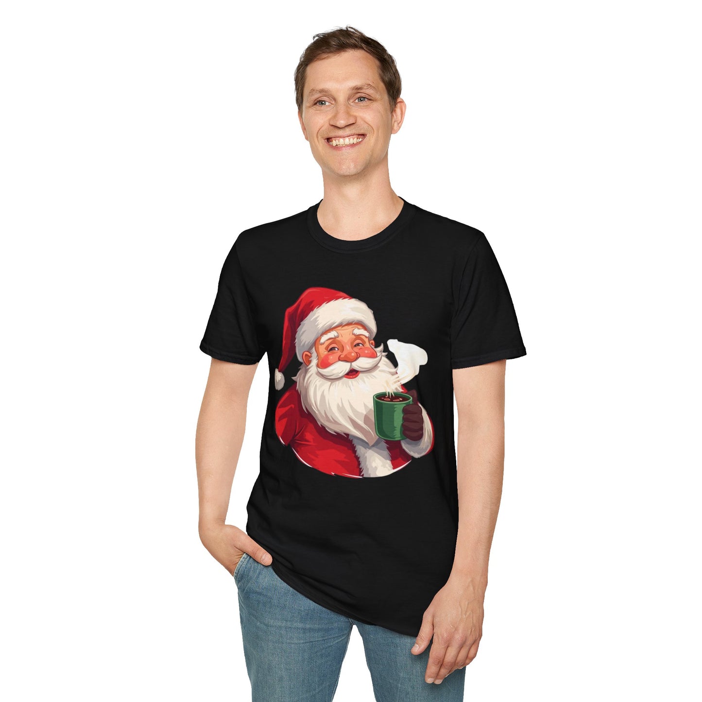 Santa enjoying Hot Chocolate Shirt, Family Christmas Shirts, Christmas T Shirt, Holiday Shirt, Cute Xmas Shirt for the family, Holiday Gift