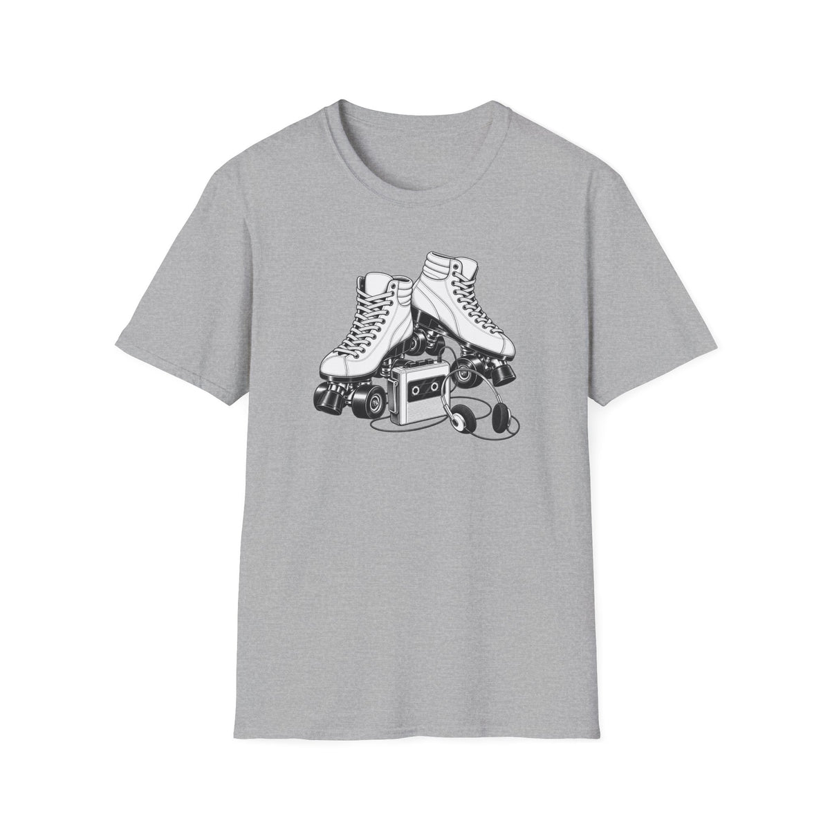 Roller Skate T-Shirt, Retro Cassette Tee, Vintage Roller Rink Shirt, Music Lover Gift, Skater Tee