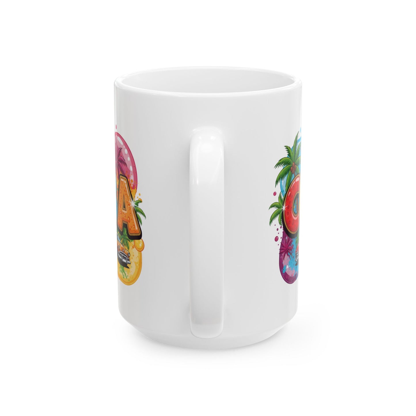 Colorful Cuban Flag Ceramic Mug, 11oz 15oz - Vibrant Cuba Souvenir Coffee Cup, Patriotic Tea Mug, Cuban American Gift, Kitchen Decor