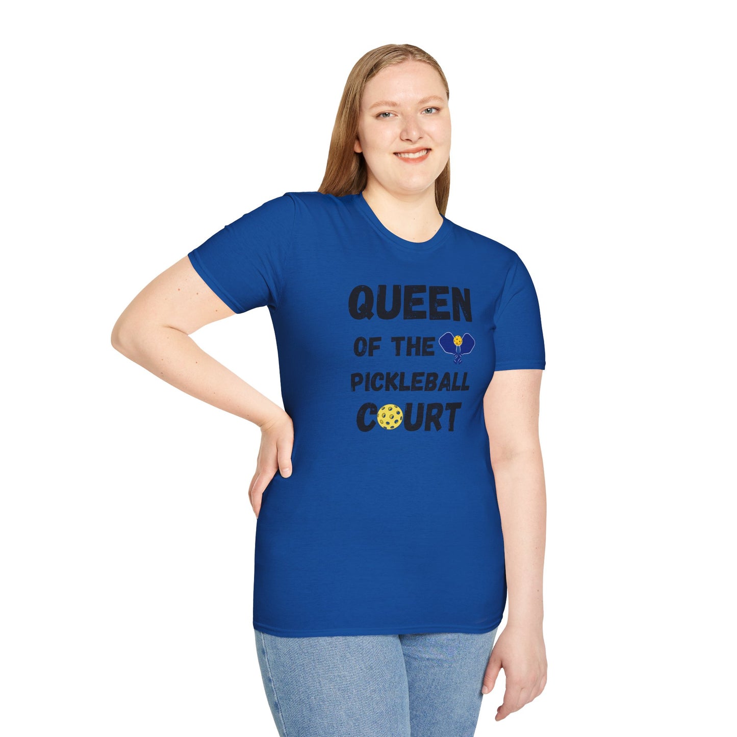 Queen of the Pickleball Court Unisex Softstyle T-Shirt, Pickleball Gift, Pickleball Apparel, Pickleball Lover Shirt, Pickleball Player Tee,