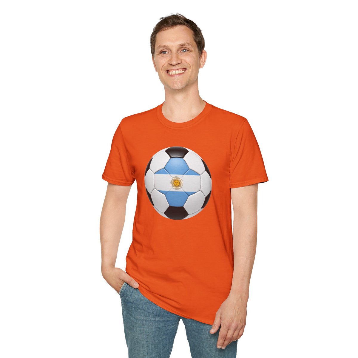 Argentina Soccer Ball Shirt, Argentina Futbol Tee, Light Blue White Soccer T-Shirt, Game Day Fan Shirt, Sports Gift