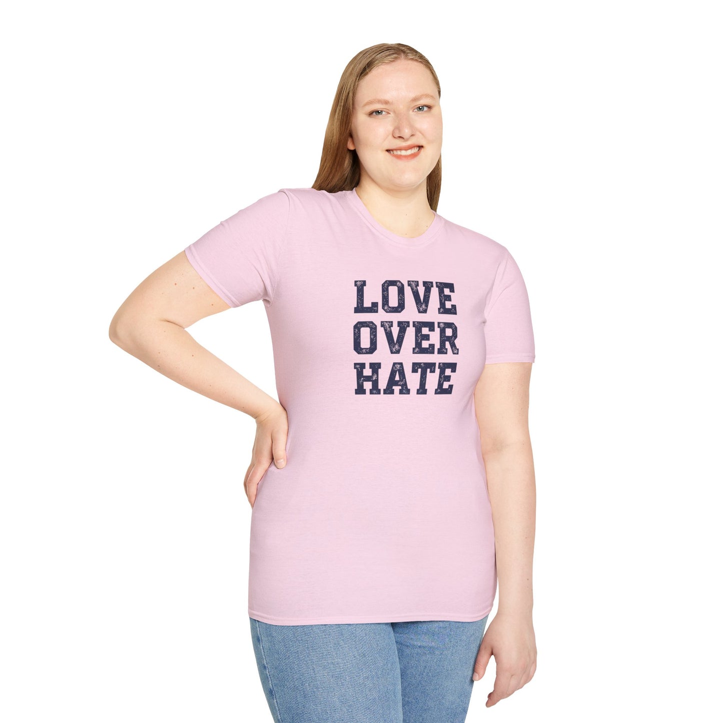 Love Over Hate T-Shirt – Inspirational Christian Shirt, Positive Message Tee, Motivational Faith Apparel