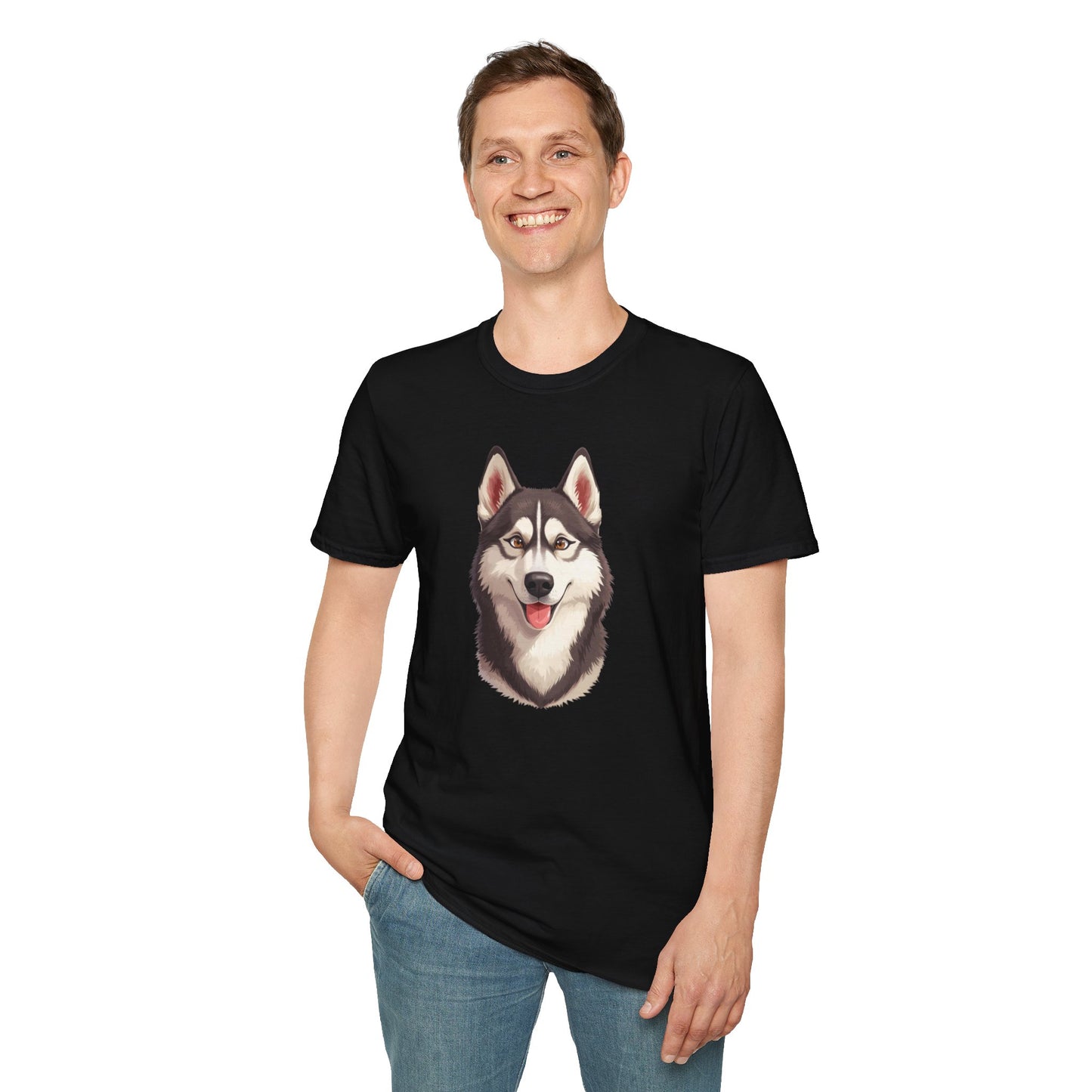 Siberian Husky Dog Portrait Shirt – Husky Dog Lover Gift, Cute Dog Mom Tee, Dog Dad Shirt, Pet Breed Apparel