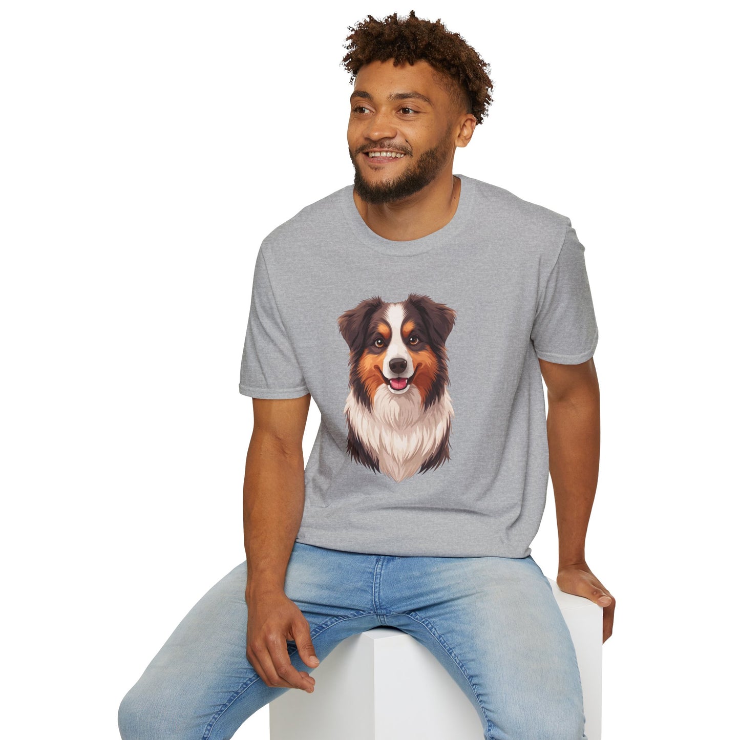 Australian Shepherd Dog Portrait Shirt – Aussie Dog Lover Gift, Cute Dog Mom Tee, Dog Dad Shirt, Pet Breed Apparel