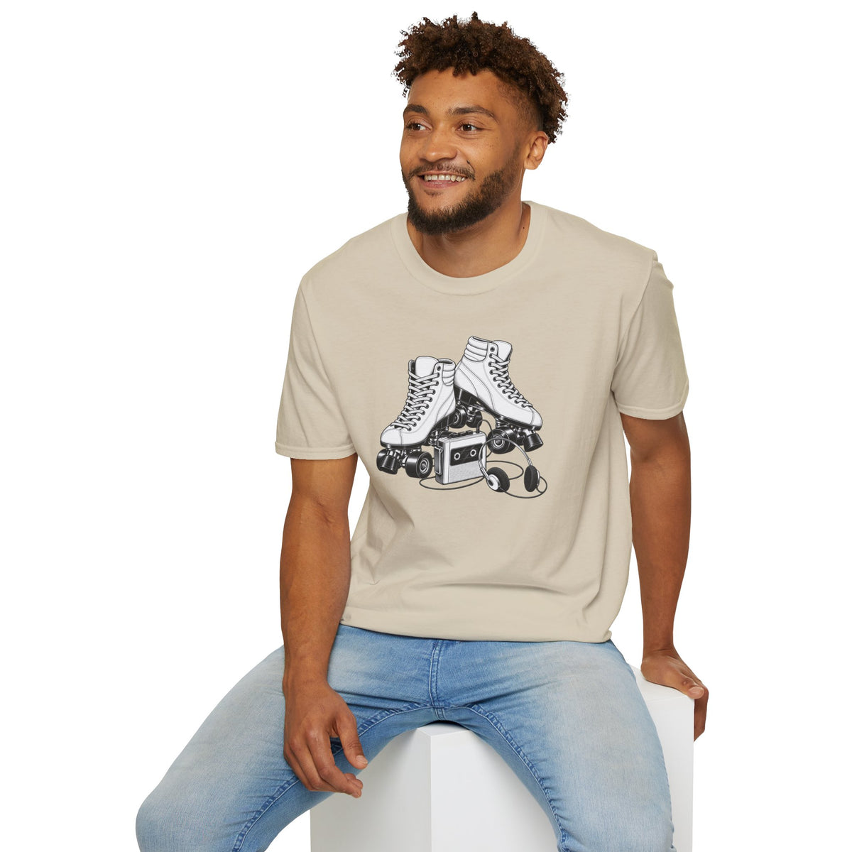 Roller Skate T-Shirt, Retro Cassette Tee, Vintage Roller Rink Shirt, Music Lover Gift, Skater Tee
