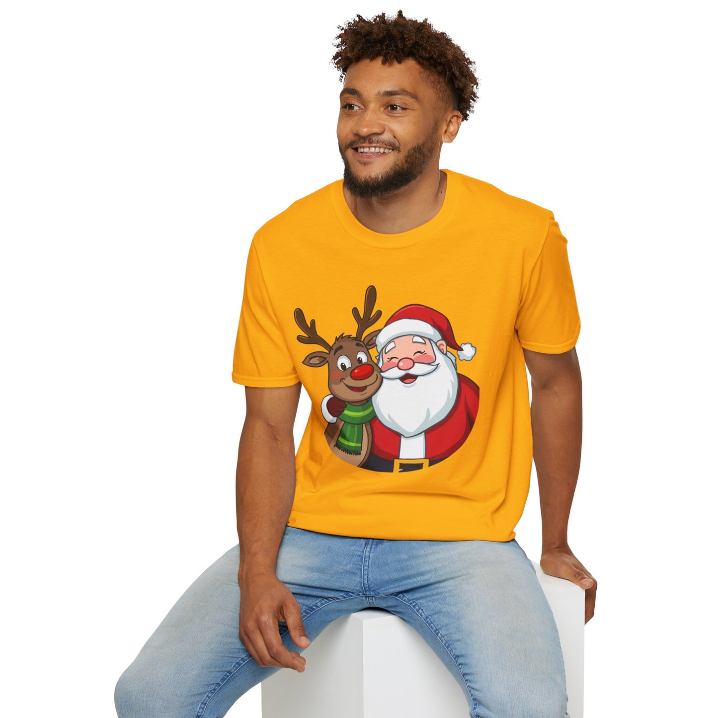 Smiling Santa and Rudolph Shirt, Family Christmas Shirts, Christmas T Shirt, Holiday Shirt, Cute Xmas Shirt for the family, Holiday Gift