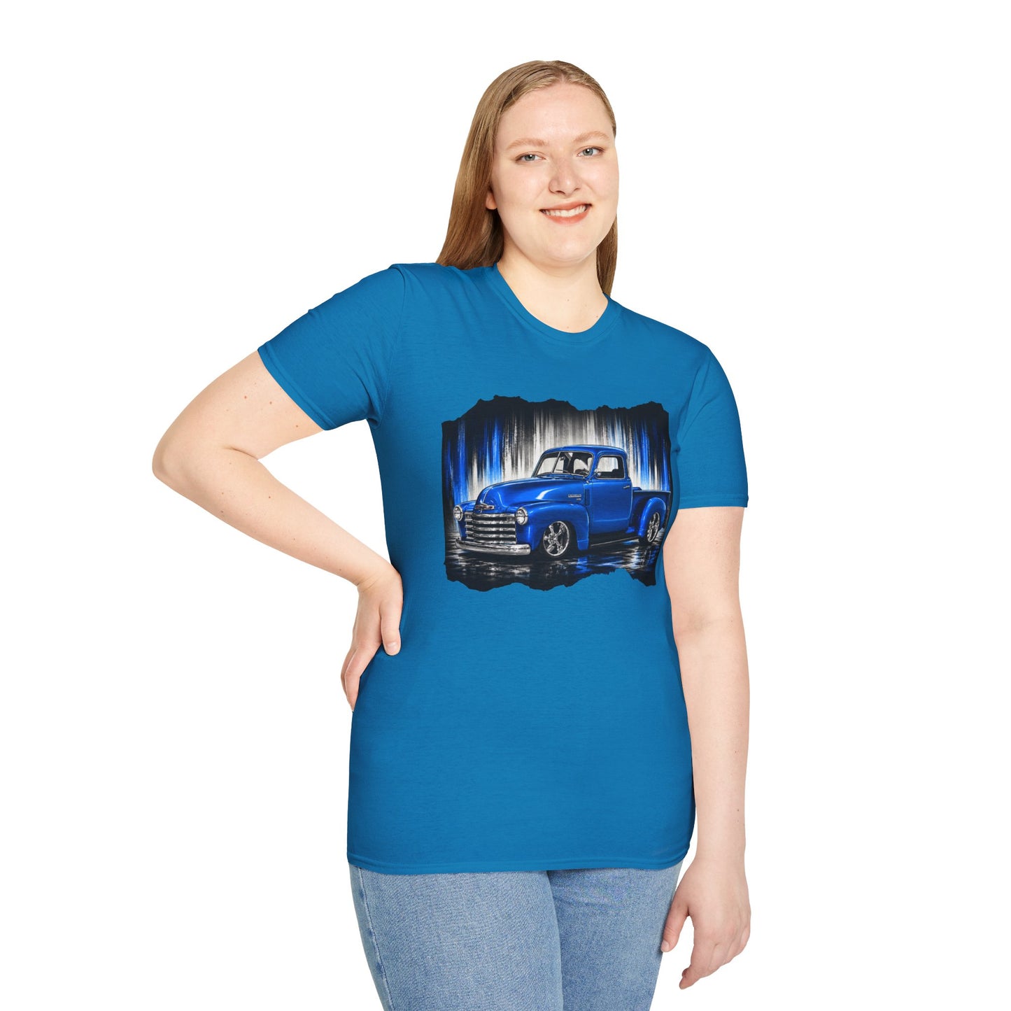 Vintage Truck Shirt, Blue Pickup Truck Tee, Classic Truck Graphic Shirt, Truck Enthusiast Gift, Retro Auto Unisex Tee