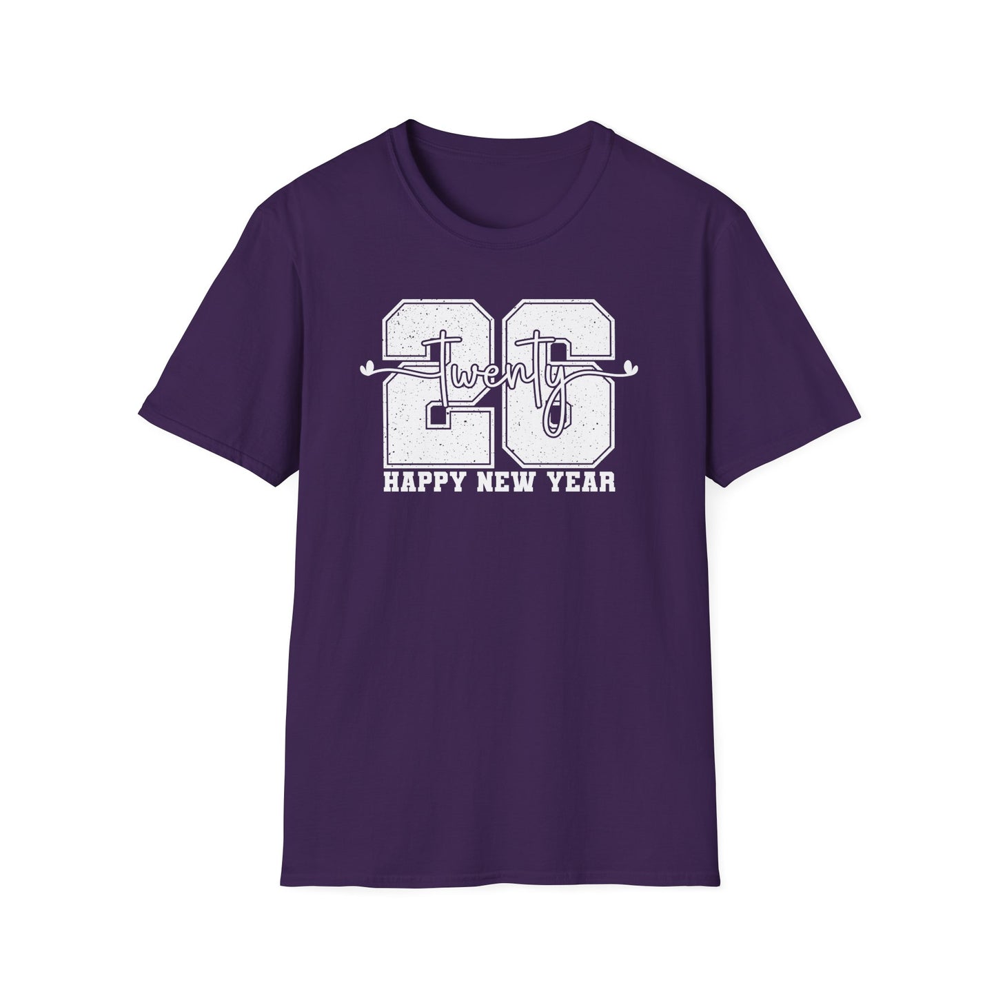 Happy New Year 2026 T-Shirt – Distressed Varsity 26 Twenty New Year Shirt, Retro College Style NYE Tee, New Year’s Eve Party Graphic Top
