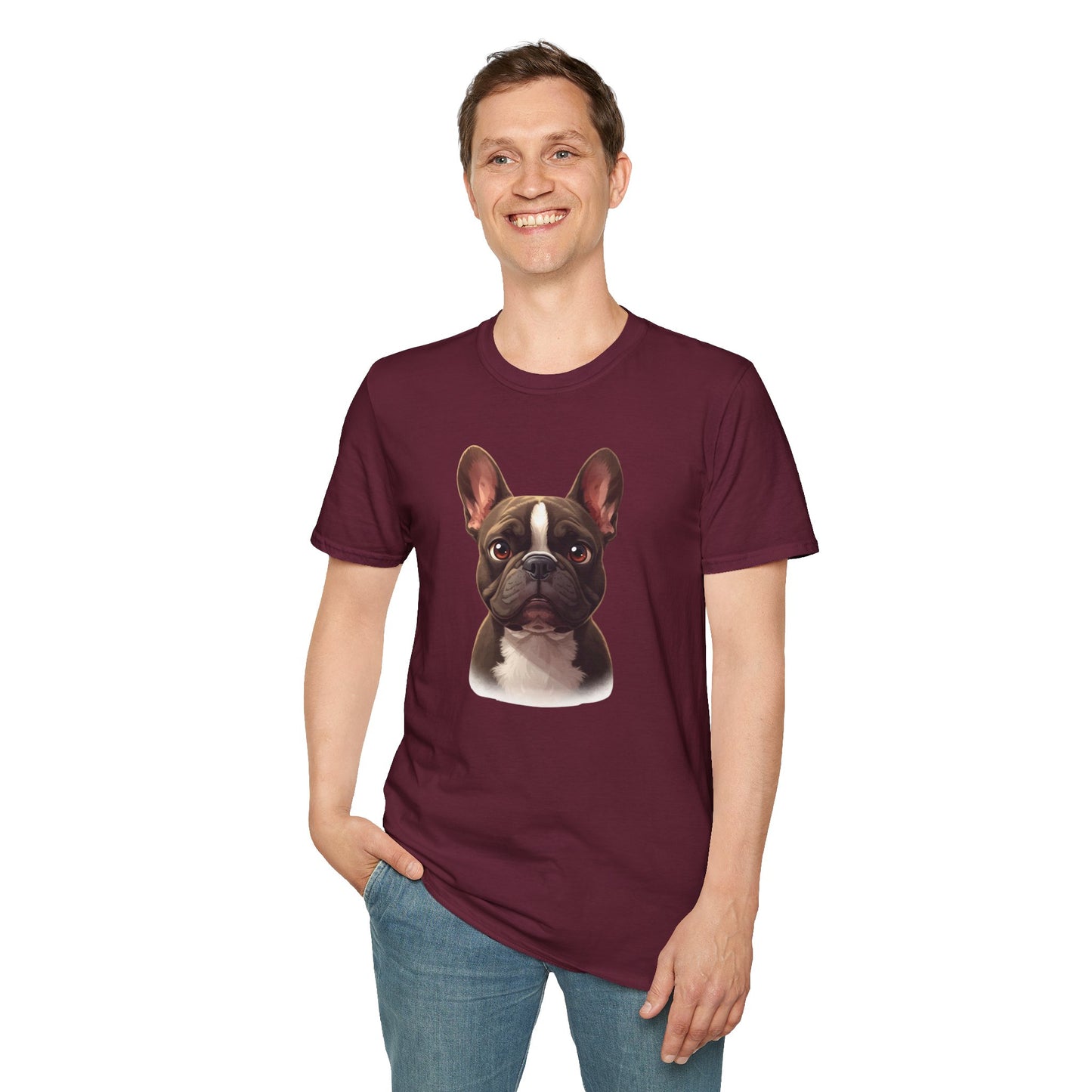 French Bulldog Dog Portrait Shirt – Frenchie Dog Lover Gift, Cute Dog Mom Tee, Dog Dad Shirt, Pet Breed Apparel