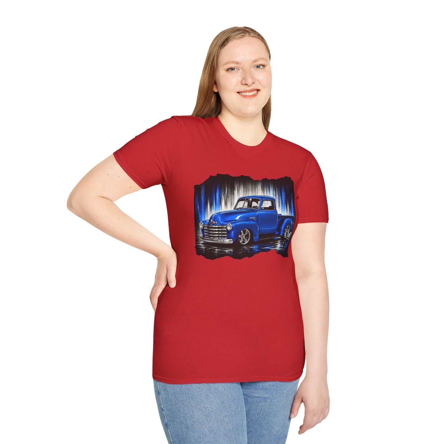 Vintage Truck Shirt, Blue Pickup Truck Tee, Classic Truck Graphic Shirt, Truck Enthusiast Gift, Retro Auto Unisex Tee