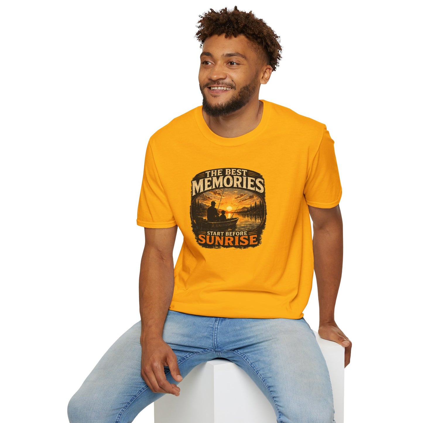 Fishing Shirt for Dad, Best Memories Start Before Sunrise Tee, Fisherman Gift Shirt, Fathers Day Fishing T-Shirt