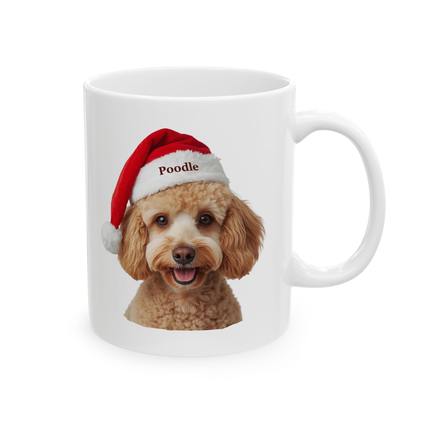 Poodle Holiday Portrait Mug – Cute Holiday Coffee Cup, Festive Poodle Ceramic Mug, Christmas Gift Idea (11oz/15oz)