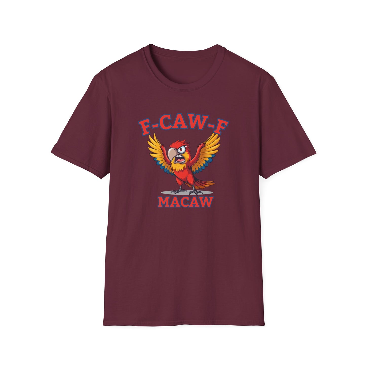 Funny F-CAW-F Macaw Parrot T-Shirt, Parrot Lover Shirt, Macaw Tee, Humorous Top, Macaw Parrot Apparel, Gift for him, Gift for her