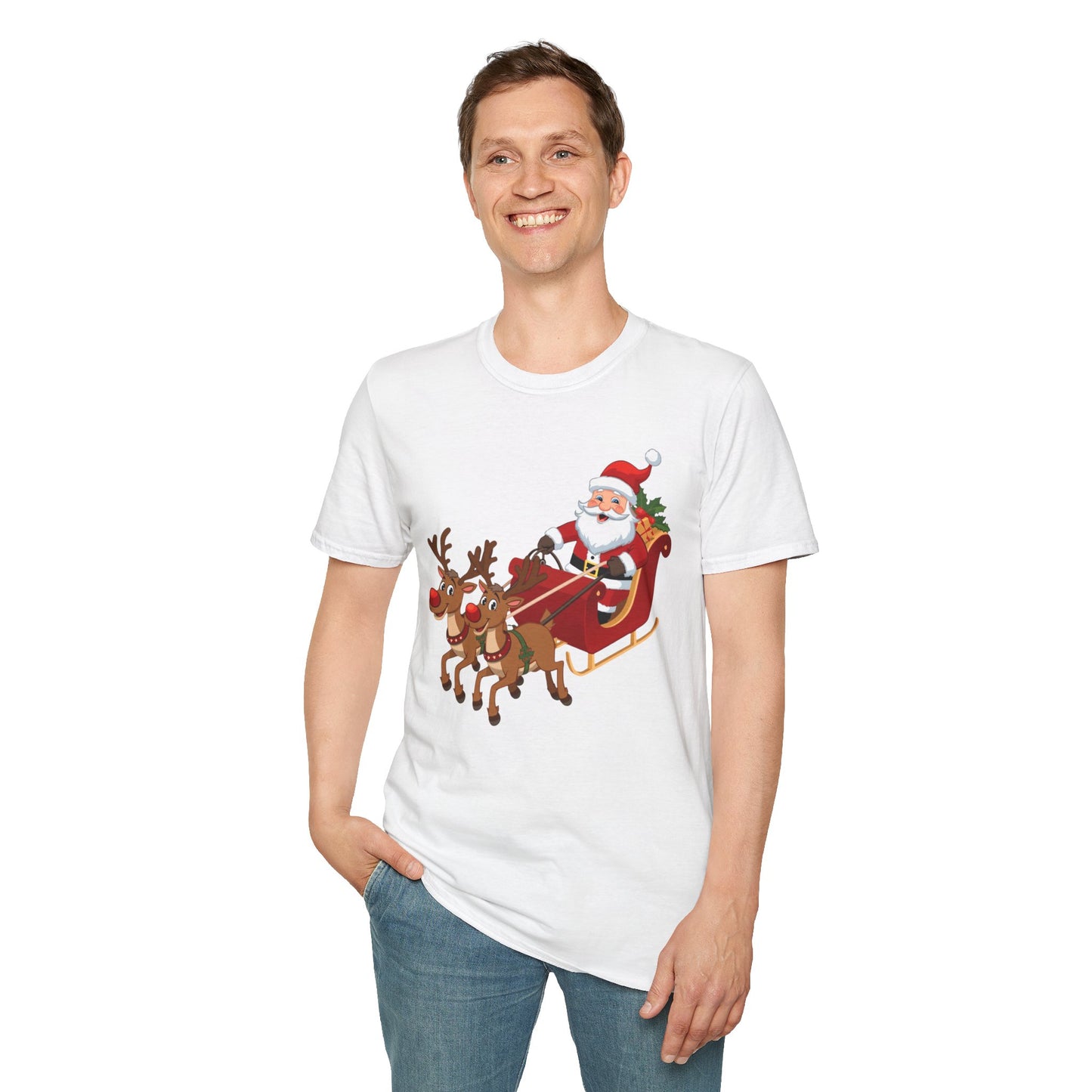 Santa flying Sleigh Shirt, Family Christmas Shirts, Christmas T Shirt, Holiday Shirt, Cute Xmas Shirt for the family, Holiday Gift