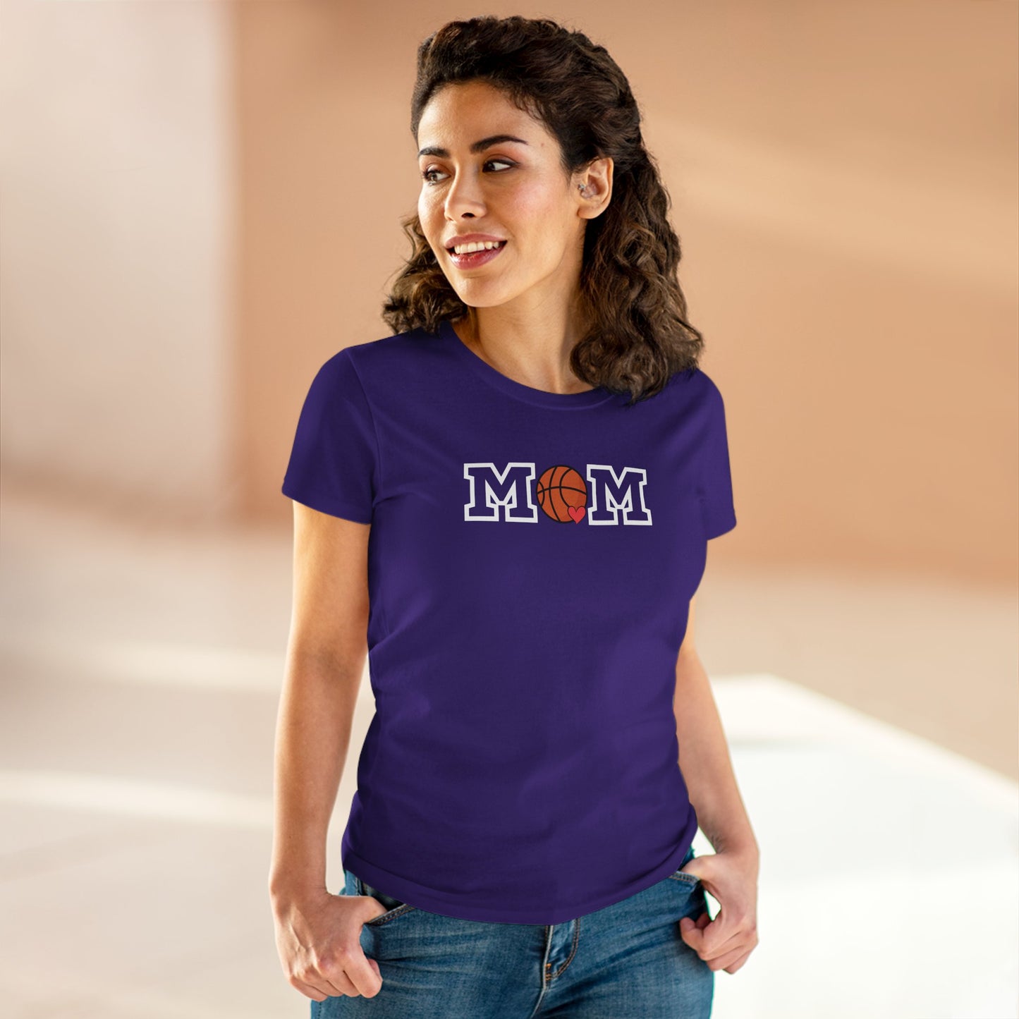 Basketball Mom Shirt, Sports Mom Gift, Cotton T-Shirt, Basketball Fan Apparel, Mother's Day Tee, Mom loves Basketball, Sports Mom