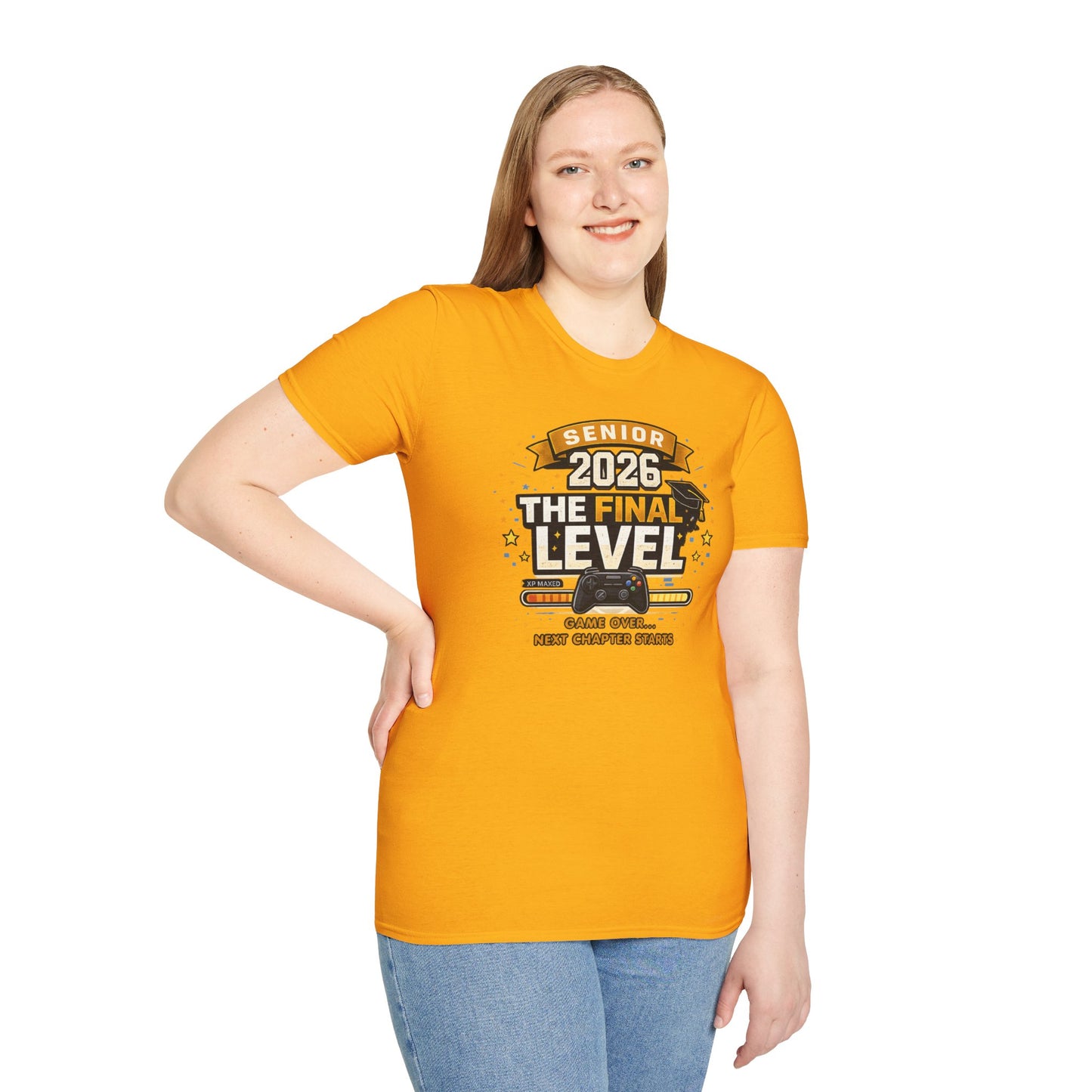 Senior 2026 The Final Level Gamer Graduation T-Shirt, Class of 2026 Game Over Next Chapter Starts Tee for Boys Girls Grad