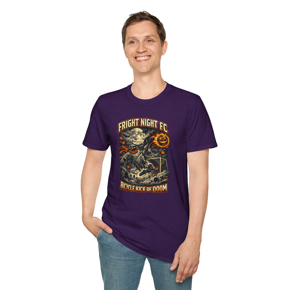 Halloween Soccer Shirt, Fright Night FC Tee, Mummy Soccer T-Shirt, Pumpkin Soccer Ball Shirt, Fall Sports Gift