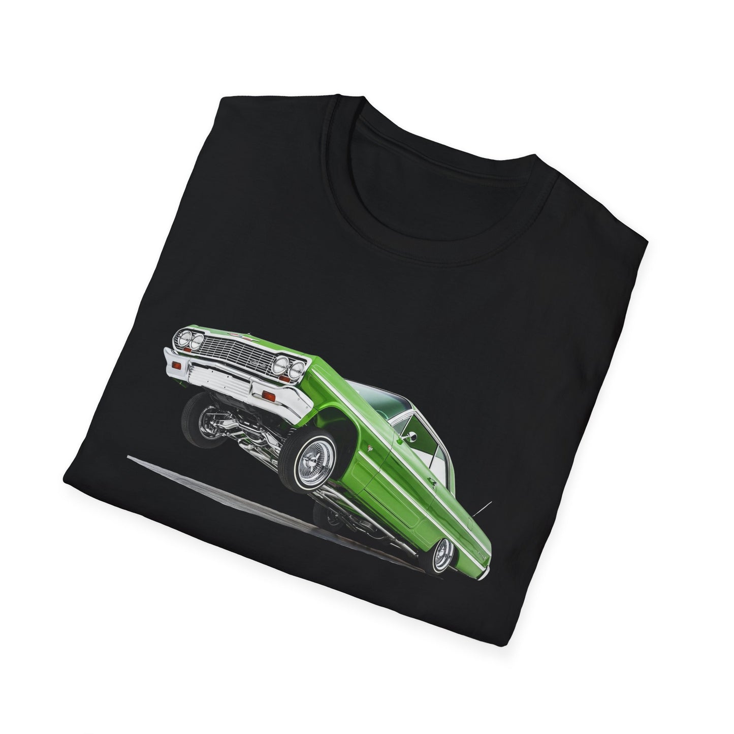 1964 Chevy Impala Hydraulics Lowrider Hoppin' Ink Drawing T-Shirt - Old School Hip Hop Cholo Art Tee Design - Chicano Car Club Graphic Tee