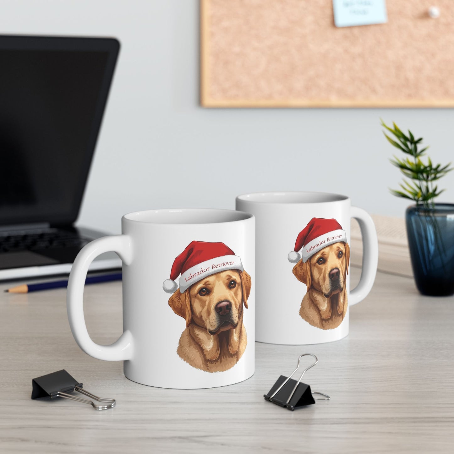 Labrador Retriever Holiday Portrait Mug – Cute Holiday Coffee Cup, Festive Labrador Retriever Dog Ceramic Mug, Christmas Gift Idea (11oz/15oz)