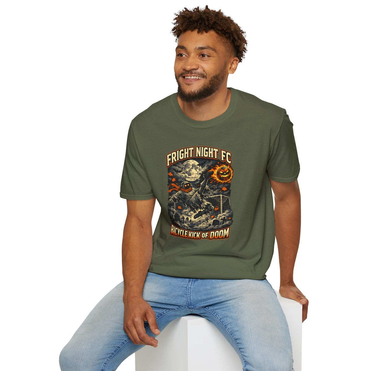 Halloween Soccer Shirt, Fright Night FC Tee, Mummy Soccer T-Shirt, Pumpkin Soccer Ball Shirt, Fall Sports Gift