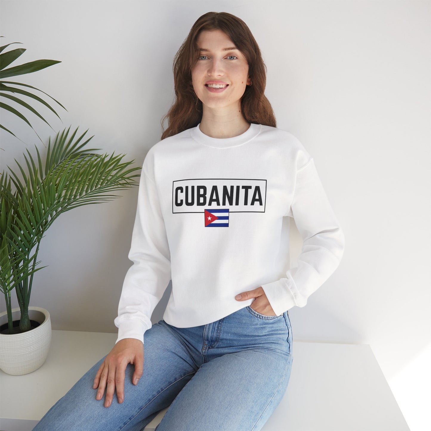 CUBANITA Sweatshirt – Cuban Flag Sweatshirt for Women, Latino Pride Sweatshirt, Cuba Heritage Top, Cuban Culture Graphic Sweatshirt