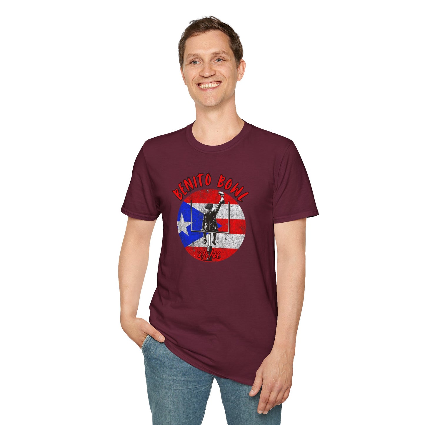 Benito Bowl 2/8/26 T-Shirt – Puerto Rico Heritage Tee, Boricua Pride Football Fan Shirt