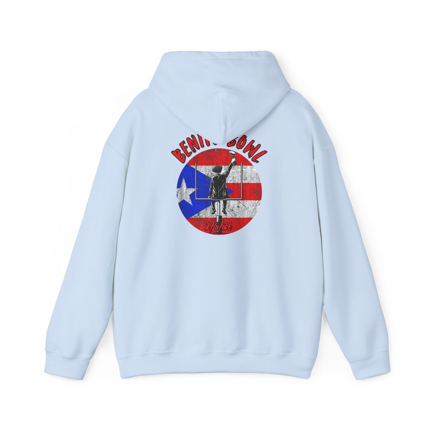 Benito Bowl 2/8/26 Hoodie – Puerto Rico Heritage, Boricua Pride Football Benito Fan Hoodie