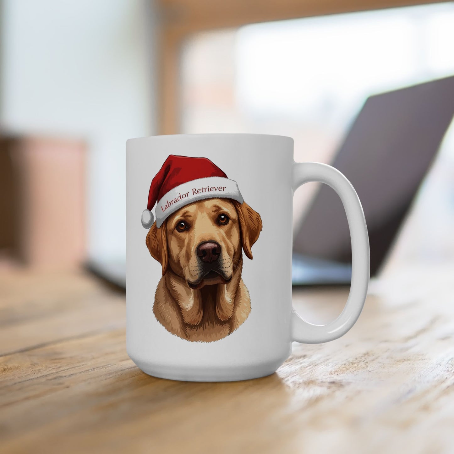 Labrador Retriever Holiday Portrait Mug – Cute Holiday Coffee Cup, Festive Labrador Retriever Dog Ceramic Mug, Christmas Gift Idea (11oz/15oz)