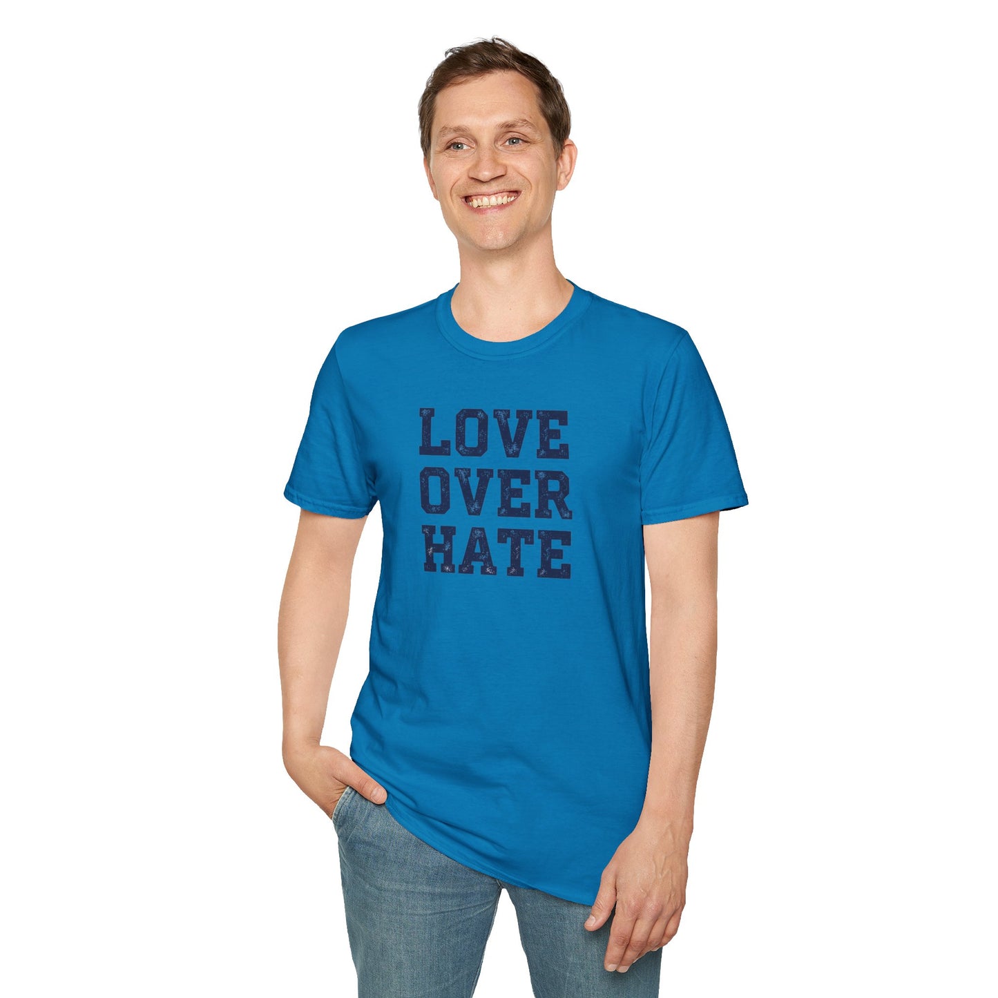 Love Over Hate T-Shirt – Inspirational Christian Shirt, Positive Message Tee, Motivational Faith Apparel