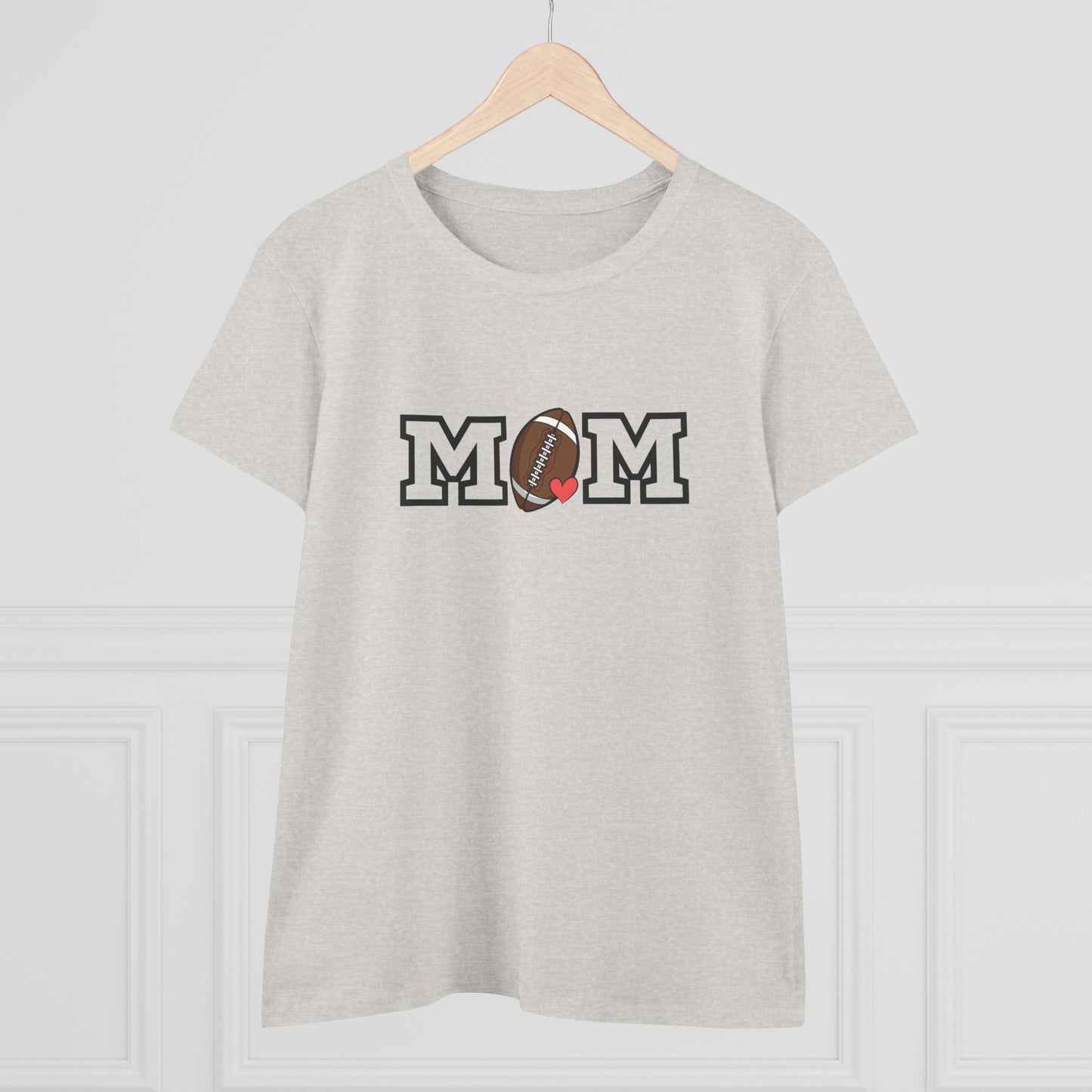 Football Mom Shirt, Sports Mom Gift, Cotton T-Shirt, Football Fan Apparel, Mother's Day Tee, Mom loves Football, Sports Mom