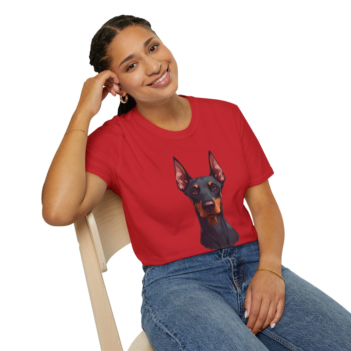 Doberman Dog Portrait Shirt – Doberman Dog Lover Gift, Cute Dog Mom Tee, Dog Dad Shirt, Pet Breed Apparel