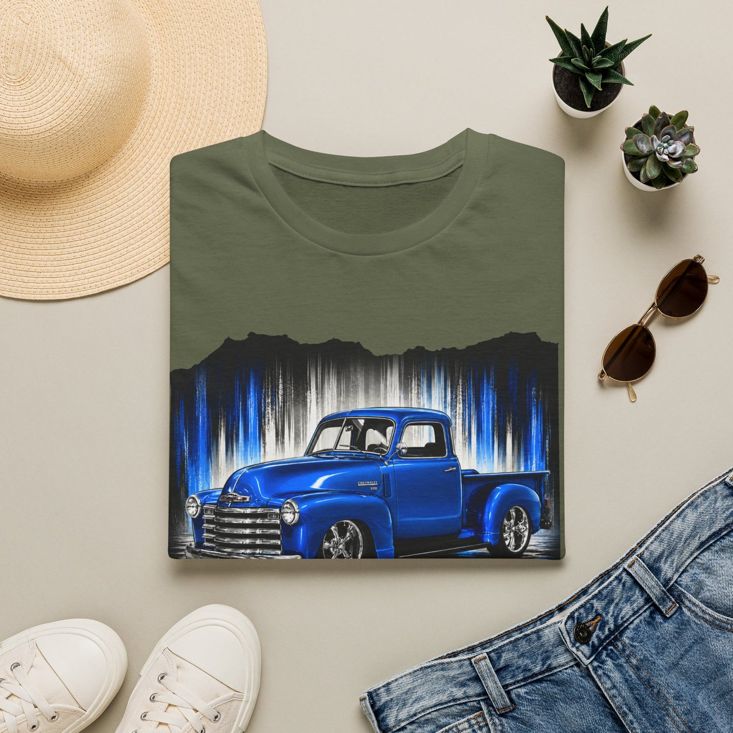 Vintage Truck Shirt, Blue Pickup Truck Tee, Classic Truck Graphic Shirt, Truck Enthusiast Gift, Retro Auto Unisex Tee