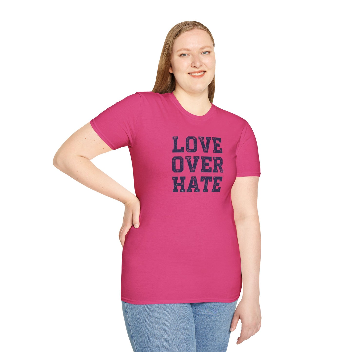 Love Over Hate T-Shirt – Inspirational Christian Shirt, Positive Message Tee, Motivational Faith Apparel