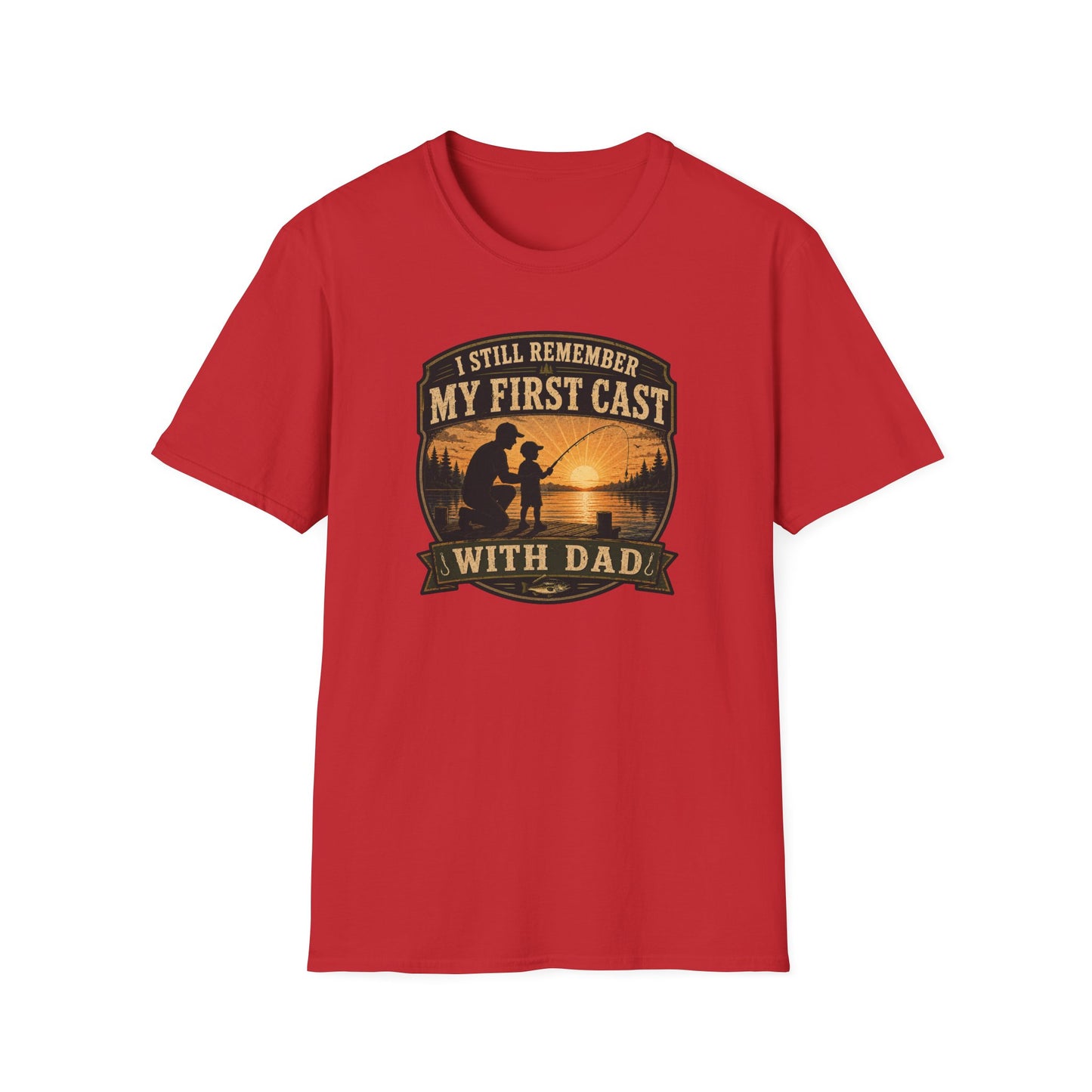 Fishing Dad Shirt, First Cast with Dad Tee, Fathers Day Fishing T-Shirt, Fisherman Gift, Dad and Son Fishing Shirt