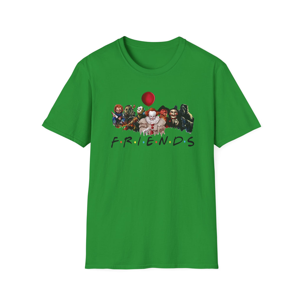 Horror Movie Villains Halloween Friends Softstyle T-Shirt, Scary Movie Tee, Halloween Shirt, Horror Movie Fan Gift, Horror Movie Characters