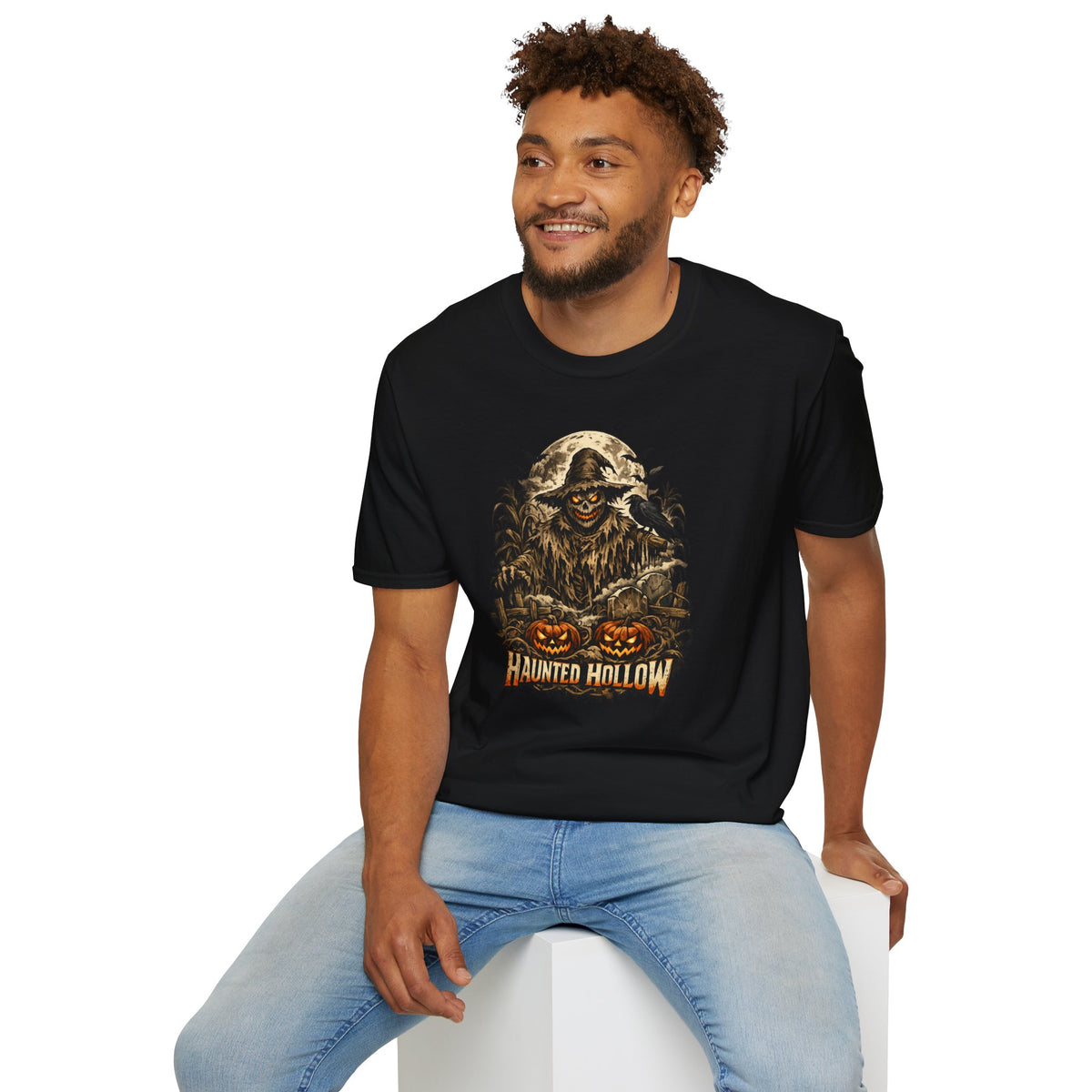 Halloween Horror Shirt, Haunted Hollow T-Shirt, Scary Scarecrow Tee, Pumpkin Graveyard Shirt, Spooky Season Gift