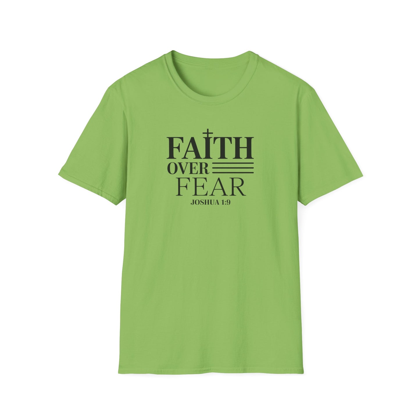 Faith Over Fear T-Shirt – Joshua 1:9 Bible Verse Shirt, Christian Inspirational Scripture Tee