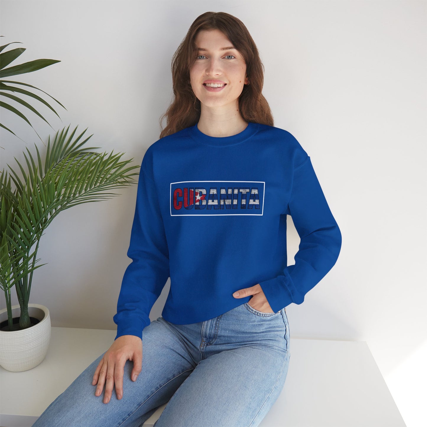CUBANITA Sweatshirt – Cuban Flag Sweatshirt for Women, Latina Pride Sweatshirt, Cuba Heritage Top, Cuban Culture Graphic Sweatshirt