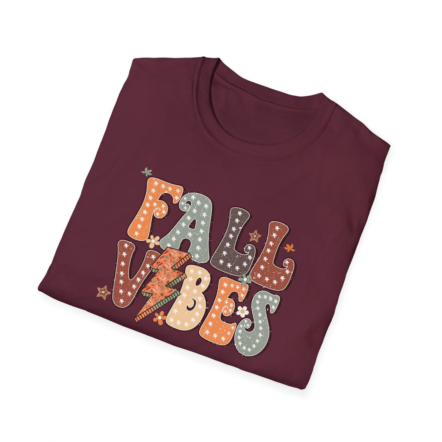 Fall Vibes T-Shirt, Autumn Graphic Tee, Cozy Shirt, Relaxing Casual Top, Seasonal Clothing, Thanksgiving Tee, Friendsgiving gift