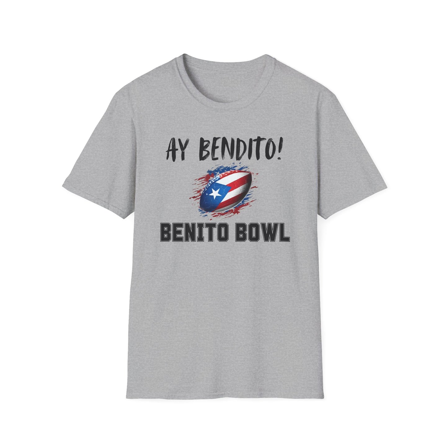 Ay Bendito! Benito Bowl T-Shirt, Halftime Benito Shirt, Football Fan Gift, Benito Tee, Puerto Rico Heritage Boriqua Pride Gift