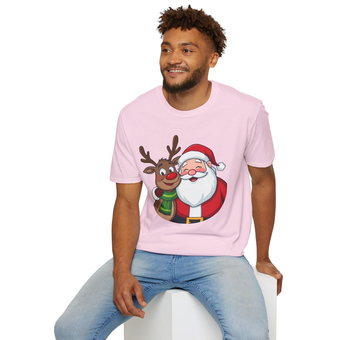 Smiling Santa and Rudolph Shirt, Family Christmas Shirts, Christmas T Shirt, Holiday Shirt, Cute Xmas Shirt for the family, Holiday Gift