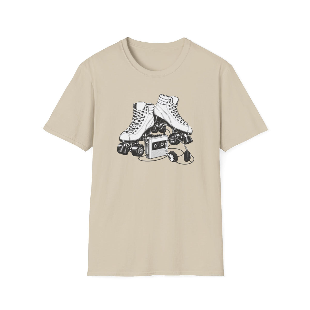 Roller Skate T-Shirt, Retro Cassette Tee, Vintage Roller Rink Shirt, Music Lover Gift, Skater Tee