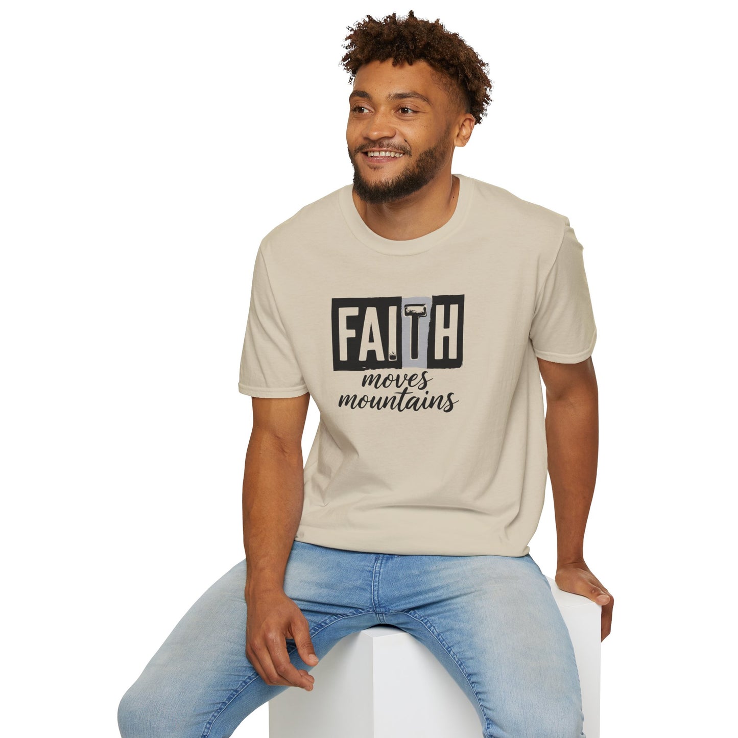 Faith Moves Mountains T-Shirt – Inspirational Christian Shirt, Bible Verse Faith Tee, Motivational Religious Apparel