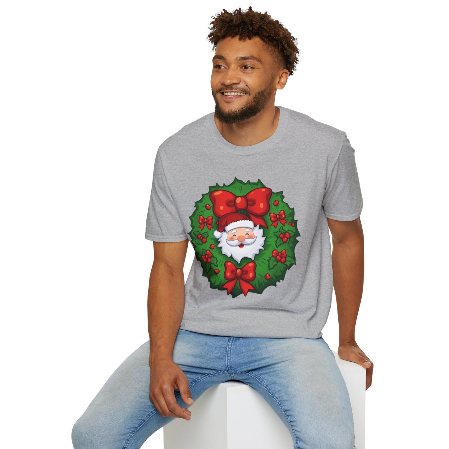 Santa Wreath Shirt, Family Christmas Shirts, Christmas T Shirt, Holiday Shirt, Cute Xmas Shirt for the family, Holiday Gift