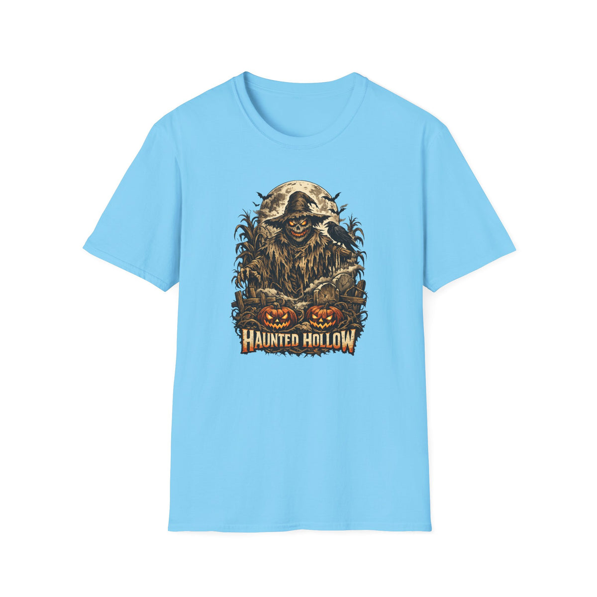 Halloween Horror Shirt, Haunted Hollow T-Shirt, Scary Scarecrow Tee, Pumpkin Graveyard Shirt, Spooky Season Gift