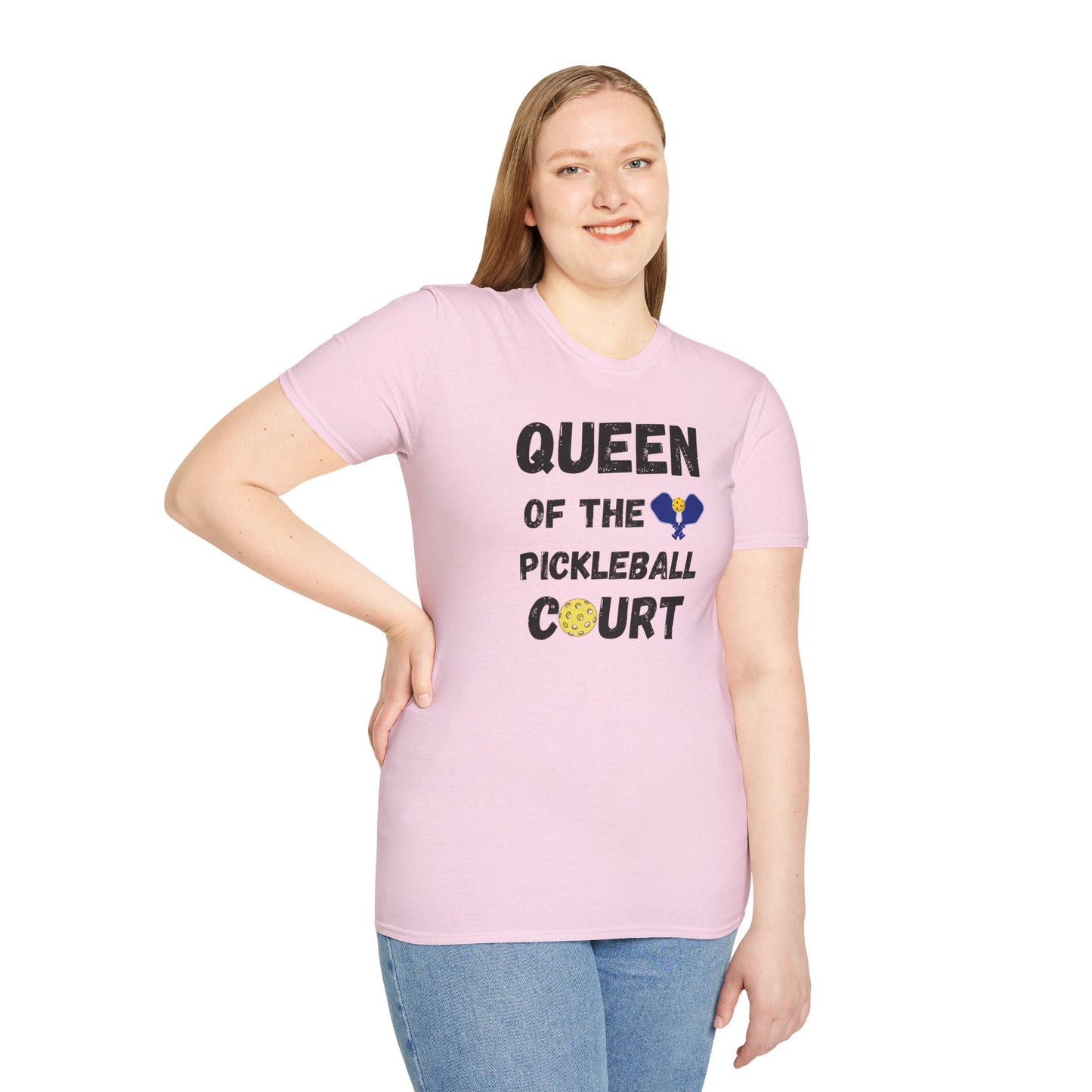 Queen of the Pickleball Court Unisex Softstyle T-Shirt, Pickleball Gift, Pickleball Apparel, Pickleball Lover Shirt, Pickleball Player Tee,