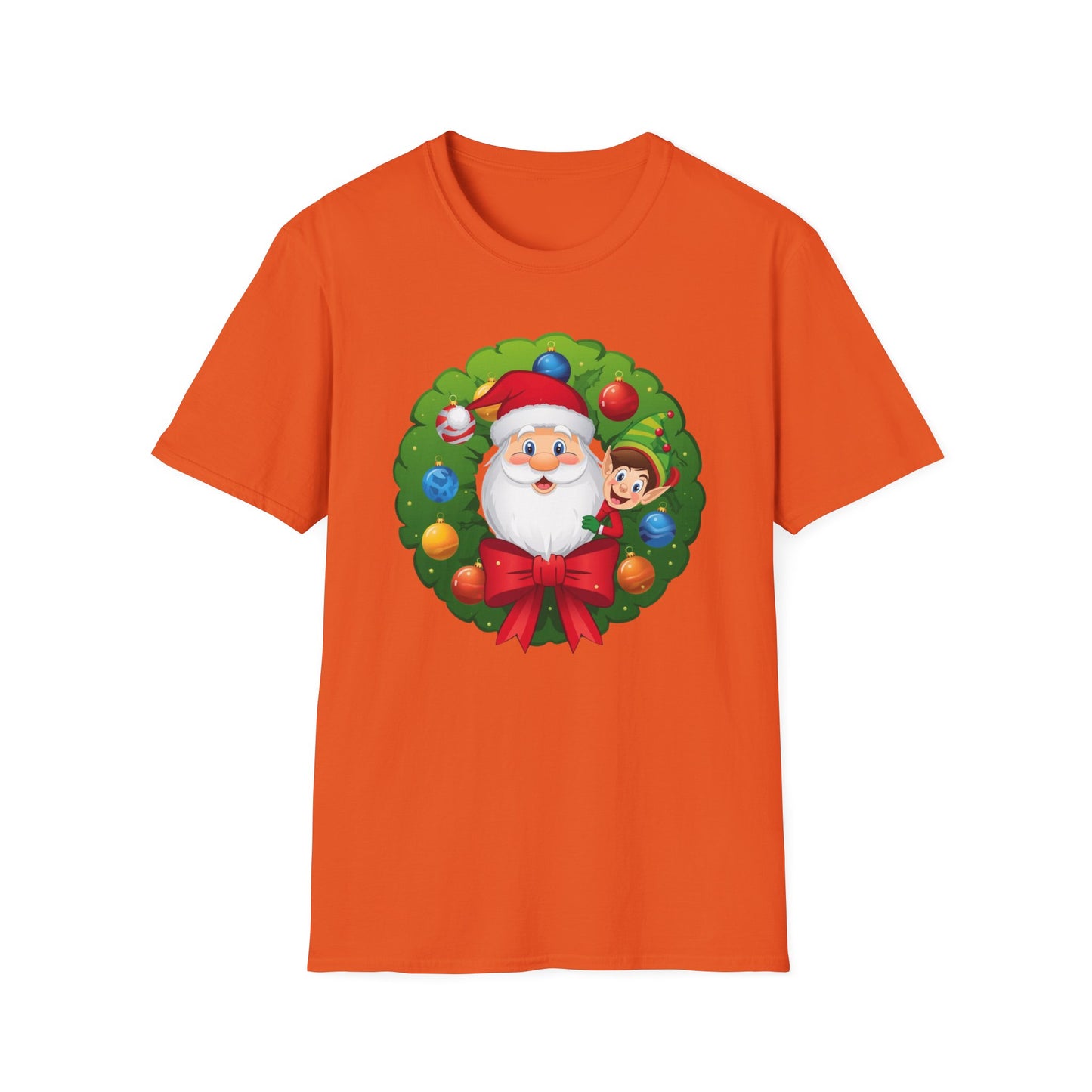 Santa and Elf on a Wreath Shirt, Family Christmas Shirts, Christmas T Shirt, Holiday Shirt, Cute Xmas Shirt for the family, Holiday Gift