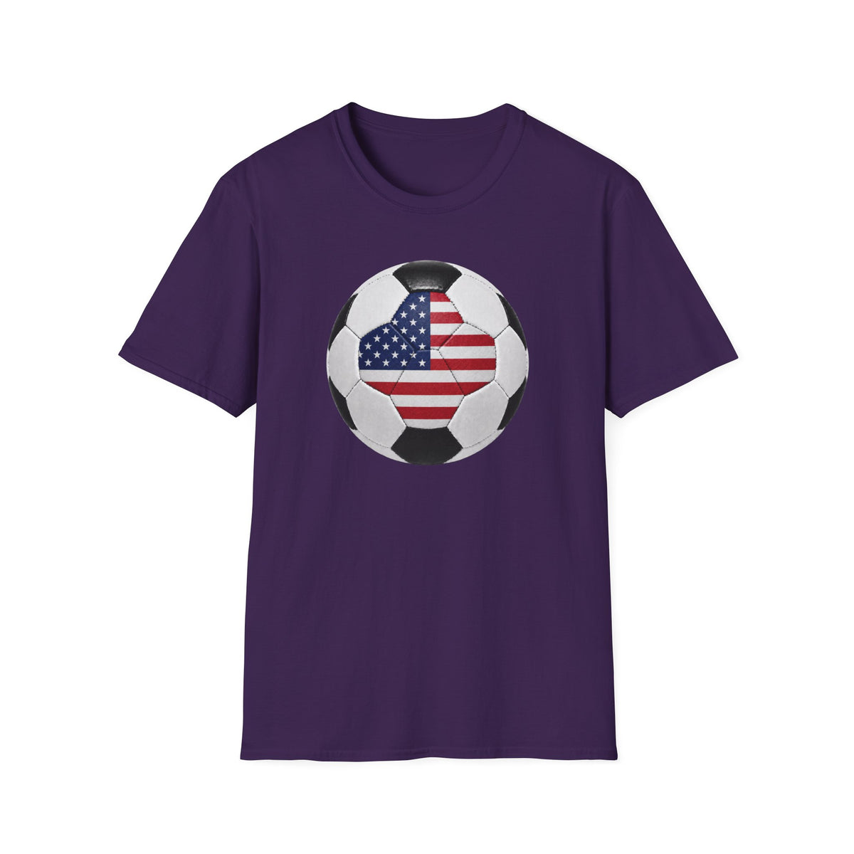 USA Soccer Ball Shirt, American Flag Soccer Tee, Red White Blue Soccer T-Shirt, Patriotic Game Day Fan Shirt